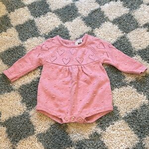 Janie and Jack Heart Sweater Romper